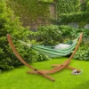 Wood Frame Free Standing Sling Hammock - Blue/Green - CorLiving