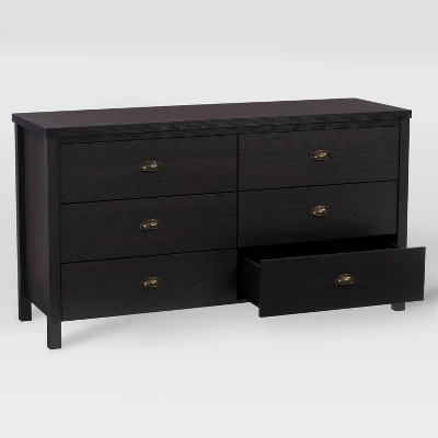 Boston 6 Drawer Dresser Black - CorLiving - Image 3