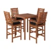 Miramar 5pc Square Wood Patio Bar Height Dining Set - Cinnamon Brown/Black - CorLiving
