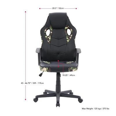 Mad Dog Gaming Chair Black And Camo - CorLiving - Image 10