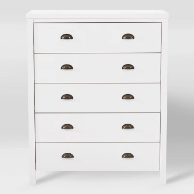 Boston 5 Drawer Dresser White - CorLiving - Image 2