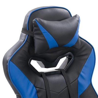 Doom Gaming Chair Black And Blue - CorLiving - Image 6