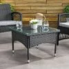 Parksville Rattan Side Table - Black - CorLiving