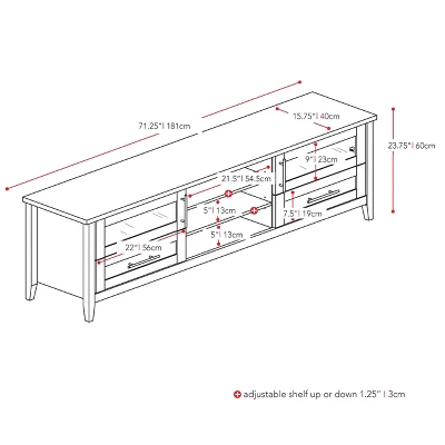 Jackson Extra Wide TV Stand For TVs Up To 80" Espresso - CorLiving - Image 3