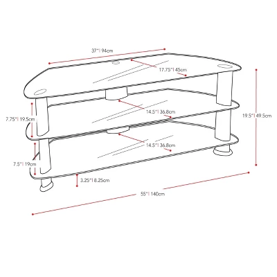 Corner TV Stand For TVs Up To 60" CorLiving Black - Image 4