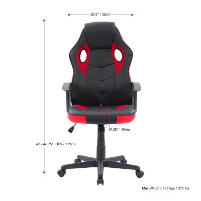 Mad Dog Gaming Chair Black And Red - CorLiving - Image 5