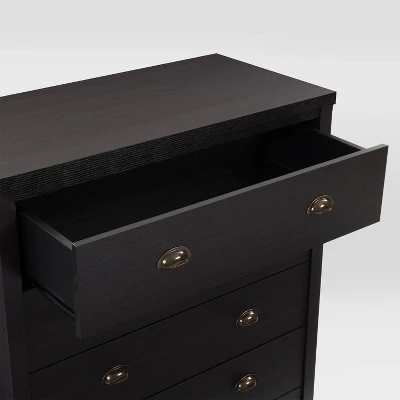 Boston 5 Drawer Dresser Black - CorLiving - Image 7