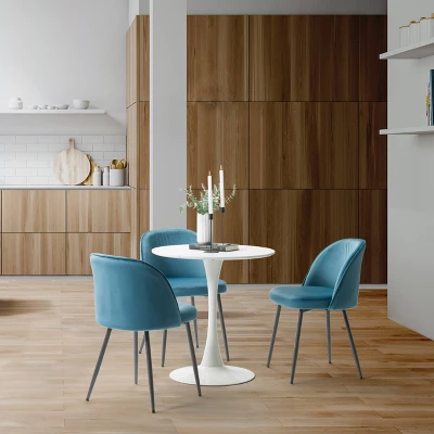 Ivo Pedestal Bistro Dining Set With Chairs - CorLiving - Image 2