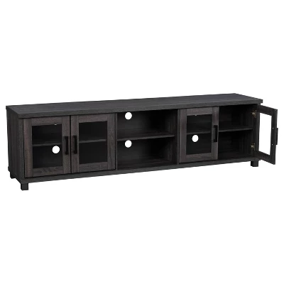 Fremont TV Stand For TVs Up To 95" With Glass Cabinets Dark Gray - CorLiving - Image 3