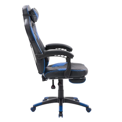 Doom Gaming Chair Black And Blue - CorLiving - Image 3