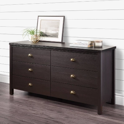 Boston 6 Drawer Dresser Black - CorLiving