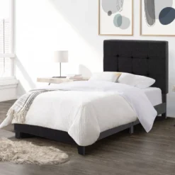 Ellery Fabric Tufted Bed - CorLiving