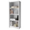 59" Quadra Tall Bookshelf Faux Woodgrain Finish White - Corliving