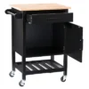 Sage Wood Kitchen Cart Black - CorLiving