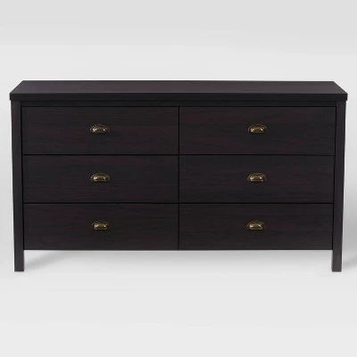Boston 6 Drawer Dresser Black - CorLiving - Image 2
