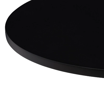Round Adjustable Pedestal Dining Table Dark Black - CorLiving - Image 3