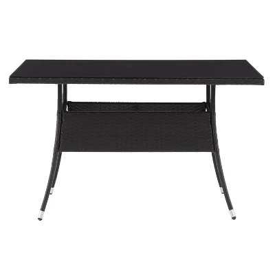 Parksville Rectangle Patio Dining Table - Black - CorLiving - Image 2