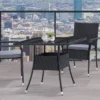 Parksville Square Patio Dining Table - Black - CorLiving