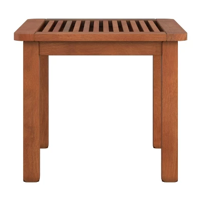 Miramar Square Hardwood Outdoor Side Table - Cinnamon Brown - CorLiving