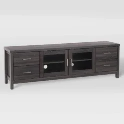 Hollywood Cabinet With Doors TV Stand For TVs Up To 80" Dark Gray - CorLiving
