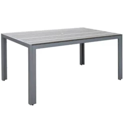 Outdoor Rectangle Dining Table - Sun Bleached Gray - CorLiving