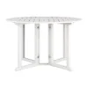 Outdoor Drop Leaf Round Dining Table - Whitewash - CorLiving