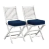 2pk Outdoor Folding Chairs - Whitewash - CorLiving