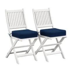 2pk Outdoor Folding Chairs - Whitewash - CorLiving