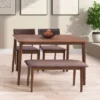 4pc Branson Wood Dining Set With Bench Walnut Stain - CorLiving