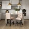 Set Of 2 Boston Tufted Fabric Barstools - CorLiving