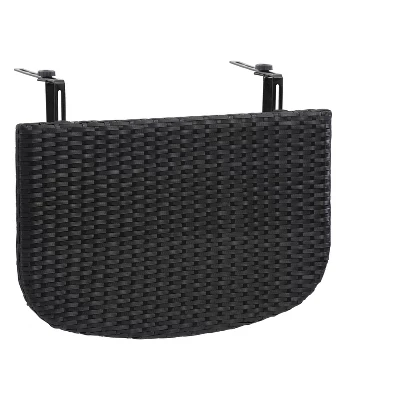 Parksville Rattan Foldable Balcony Table - Black - CorLiving - Image 4