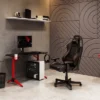 Conqueror Gaming Desk Black And Red - CorLiving