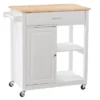Sage Wood Kitchen Cart With Cupboard White - CorLiving