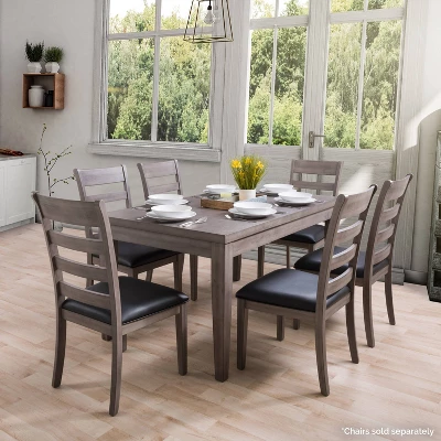 New York Wood Dining Table Washed Gray - CorLiving - Image 4