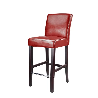 Antonio Bar Height Barstool W/ Bonded Leather Seat - Corliving - Image 3