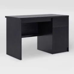 Kingston Desk With Cabinet Black/Brown - CorLiving