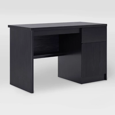Kingston Desk With Cabinet Black/Brown - CorLiving