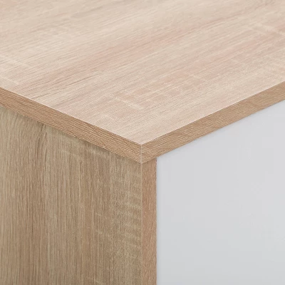 Hollywood Wood Grain TV Stand For TVs Up To 55" With Doors White And Brown - CorLiving - Image 6