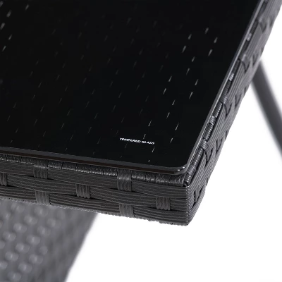 Parksville Rectangle Patio Dining Table - Black - CorLiving - Image 4