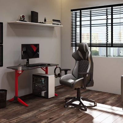 Nightshade Gaming Chair Black And Gray - CorLiving