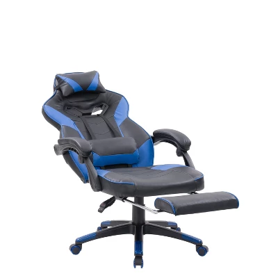 Doom Gaming Chair Black And Blue - CorLiving - Image 2