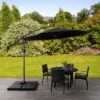9.5' UV Resistant Offset Cantilever Patio Umbrella With Base Weights - CorLiving
