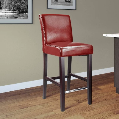 Antonio Bar Height Barstool W/ Bonded Leather Seat - Corliving - Image 2