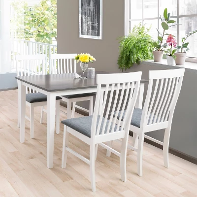 5pc Michigan Two Tone Wood Dining Set Gray/White - CorLiving - Image 2