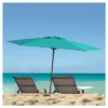 7.5' X 7.5' UV And Wind Resistant Beach/Patio Umbrella Blue - CorLiving