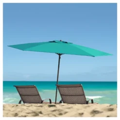 7.5' X 7.5' UV And Wind Resistant Beach/Patio Umbrella Blue - CorLiving