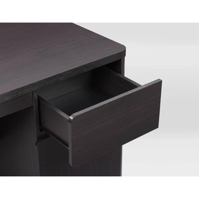 Kingston Desk With Cabinet Black/Brown - CorLiving - Image 8