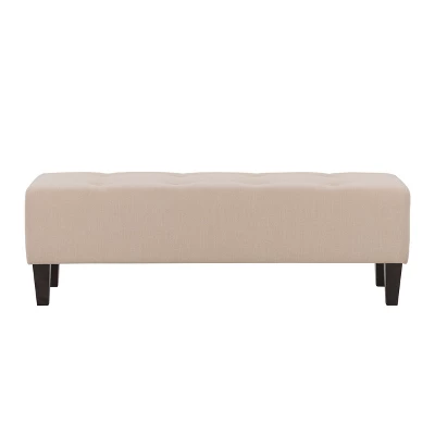 Rosewell Button Tufted Fabric Accent Bench - CorLiving