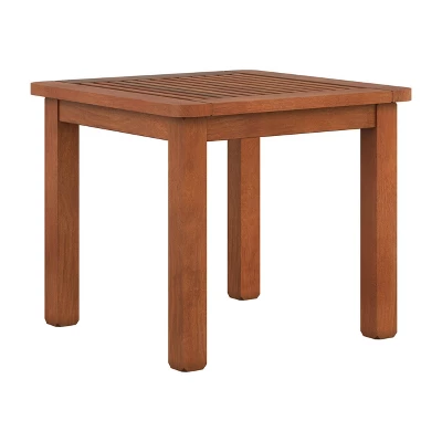 Miramar Square Hardwood Outdoor Side Table - Cinnamon Brown - CorLiving - Image 3