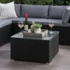 Parksville Square Patio Coffee Table - Black - CorLiving